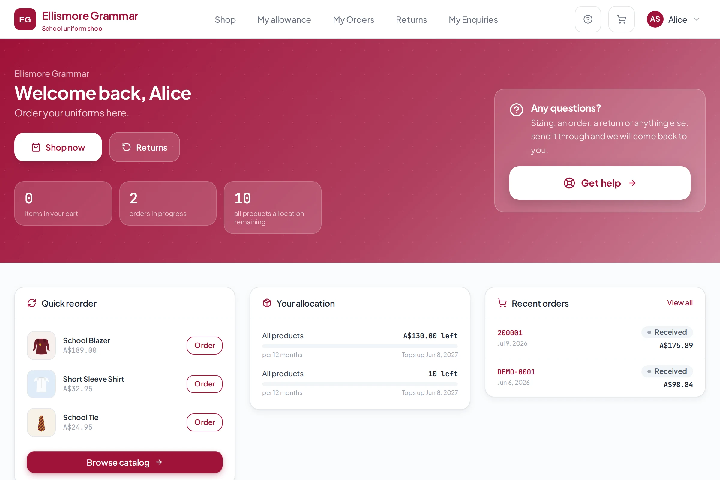 Ellismore Grammar staff portal home